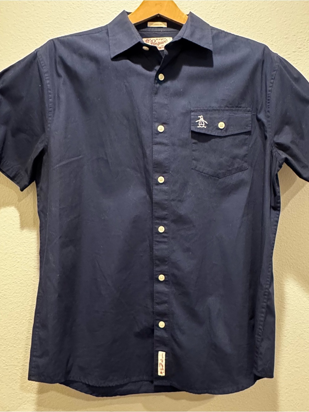 Original Penguin Navy Short-Sleeve Button-Down Shirt